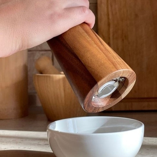 Manual Spice Mill Set Ceramic in Brown Color 21cm 2 Pieces