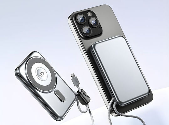 Power Bank 10000mAh 15W mit USB-A Ausgangsanschlüsse und USB-C Ausgangsanschlüsse Schnellaufladung 3.0 Silber