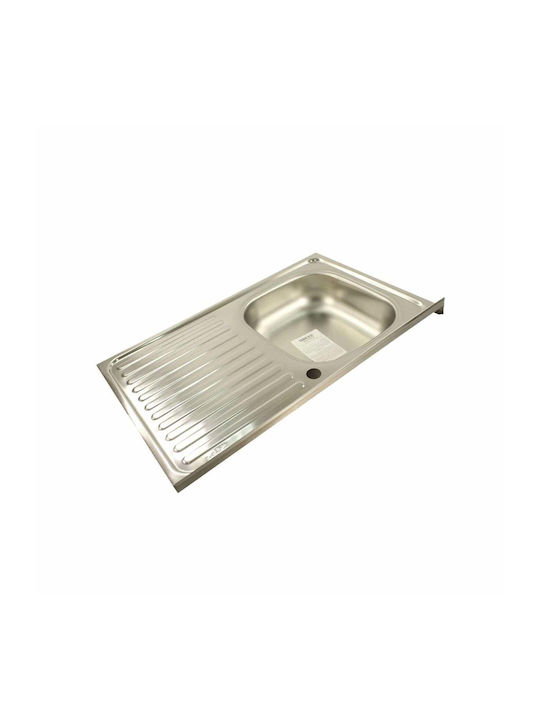 Eingebauter Küchenspüle Rechts Inox mit Wasserhahn M50xB80cm Graues