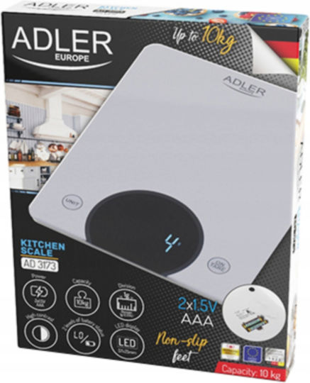 Adler Digitale Küchenwaage Bis 10kg Silber