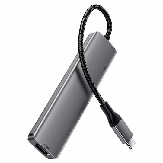 Acefast USB-C Dockingstation mit HDMI 4K PowerDelivery Grau (KF-6974316285939)