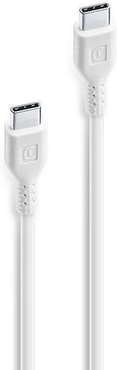 Cellular Line Cablu USB 2.0 USB-C Masculin - USB-C Alb 2m USBDATACUSBC2C2MW
