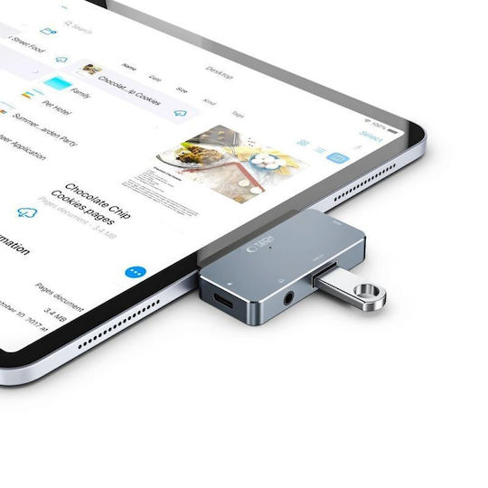 Tech-Protect V6 USB-C Docking Station με 4K PD Γκρι