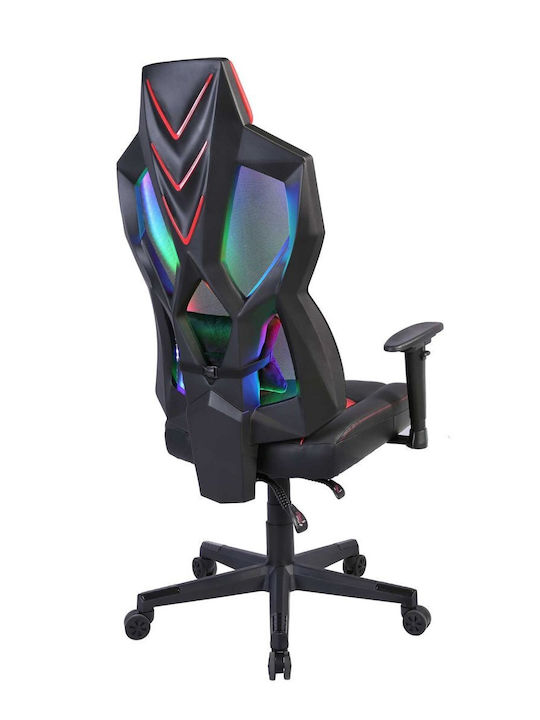 RFG Геймърски стол с регулируеми подлакътници и RGB осветление Черен