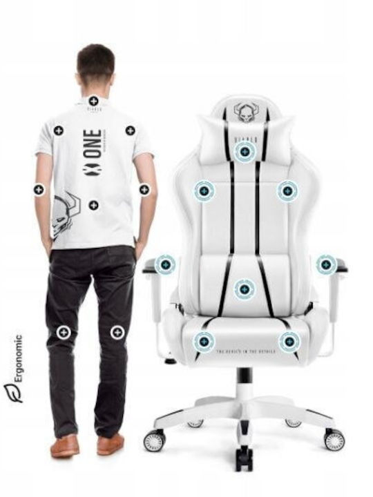 Diablo X-One 2.0 Normal Size Artificial Leather Gaming Chair with Adjustable Arms White