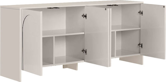 Bufet Aurelia din Lemn & Metal Crem 180x45x80cm