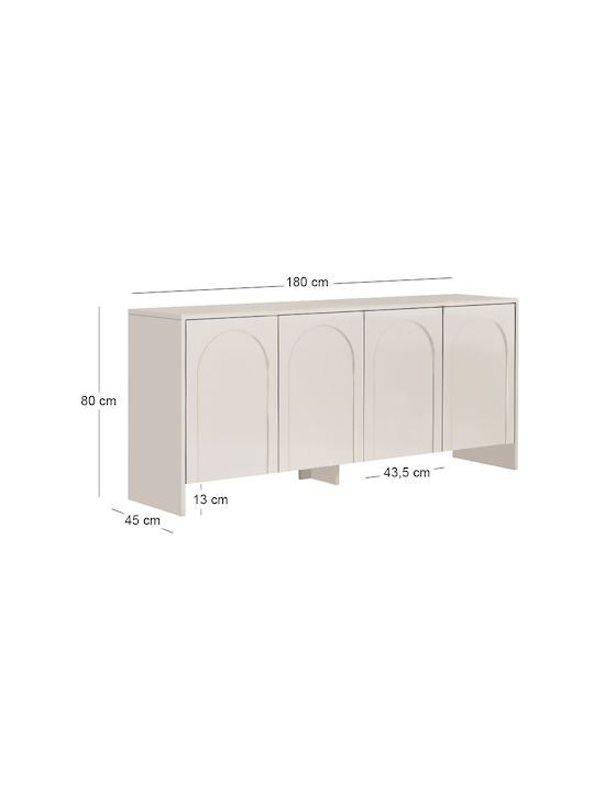 Μπουφές Aurelia από Ξύλο & Μέταλλο Κρεμ 180x45x80cm