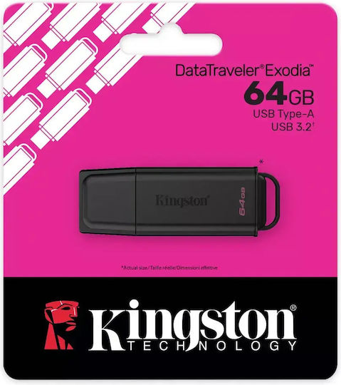 Kingston Technology Datatraveler 64gb Portable Usb 3.2 Gen 1 Exodia Black Dtxg2/64gb C02480