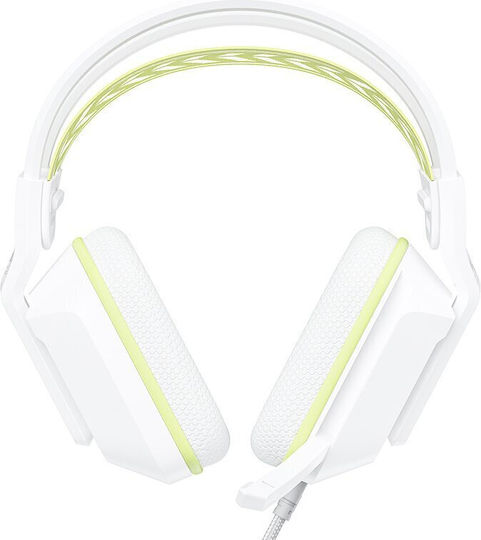 Onikuma X13 Over Ear Gaming Headset με σύνδεση 3.5mm / USB Λευκό
