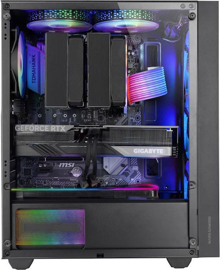 Mars Gaming MC-Air Gaming Midi-Turm Computergehäuse mit RGB-Beleuchtung Schwarz
