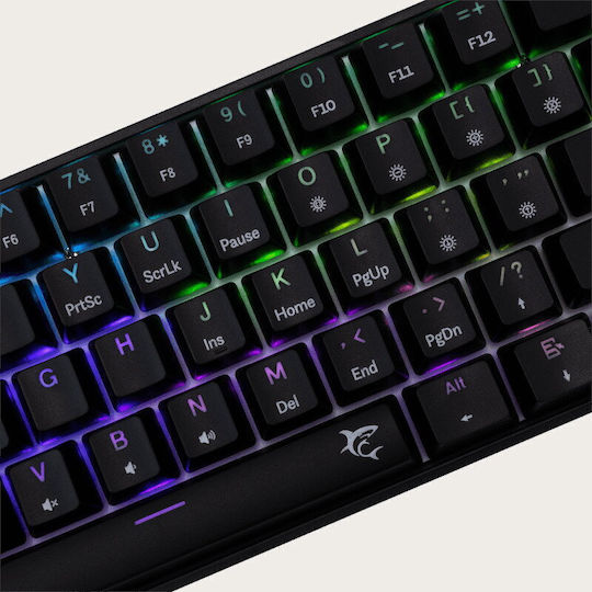 White Shark Shinobi-2 Gaming Tastatură Mecanică 60% cu Custom Brown comutatoare și iluminare RGB (Engleză US)
