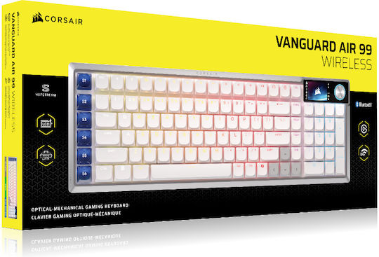 Corsair Vanguard 99 Wireless Gaming Mechanical Keyboard with Corsair OPX Switches and RGB Lighting English US White