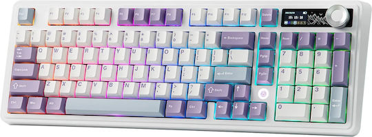 Ajazz AK980 Gaming Μηχανικό Πληκτρολόγιο με Gift Switch V2 διακόπτες και RGB φωτισμό (Αγγλικό US) Μωβ