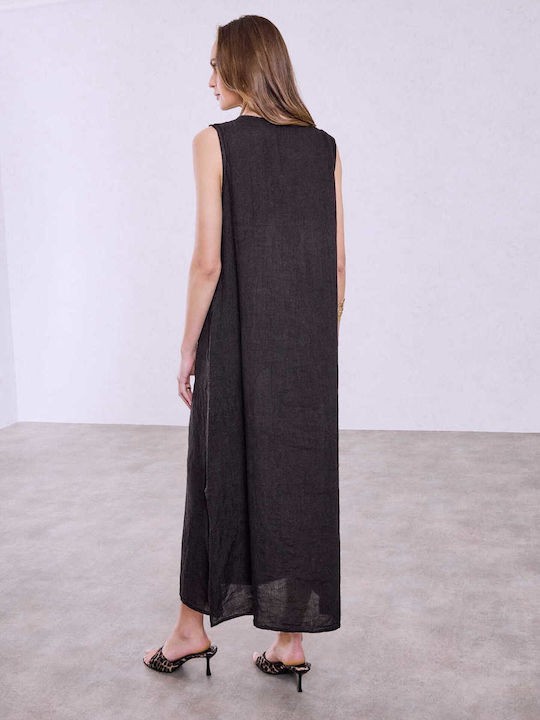 slim fit dress slacks WOMEN'S SLEEVELESS FRONT POCKETS STRIPES LOOSE FIT MINI DRESS –  Wholesalefashiontrends.com main image 1