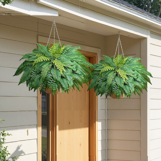 Vevor Ferigă Artificială Boston 114,3 Cm 63 Frunze Set 2 Bucăți Pentru Interior Exterior