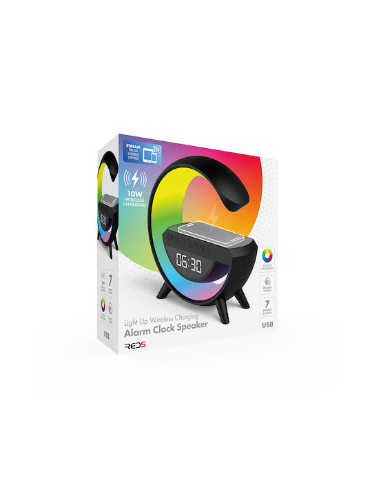 RED5 Ceas De Masă Digital Led Cu Ceas Deșteptător Și Încărcare Wireless Roșu 126408
