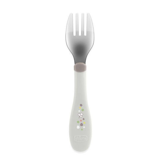 Chicco Set Pentru Bebeluși cu Furculiță din Metal pentru 18+ Luni Gri 2 Bucăți