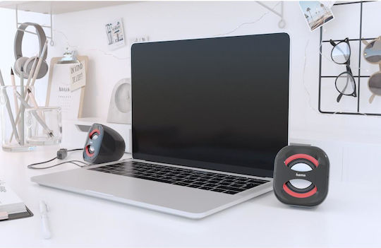 HAMA Sonic Mobil 183 Компютърни тонколони 2.0 с мощност 3W в Черен цвят