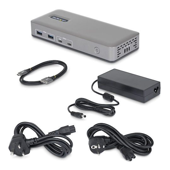 StarTech USB-C Docking Station με HDMI/DisplayPort 4K PD Ethernet Γκρι (199UE-USBC-DOCK)