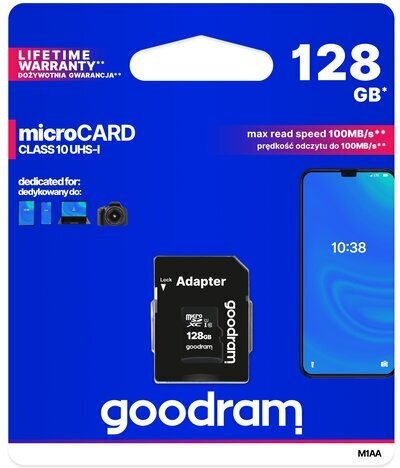 Goodram Microsdxc Memory Card 128gb Cl10 Uhs I + Adapter