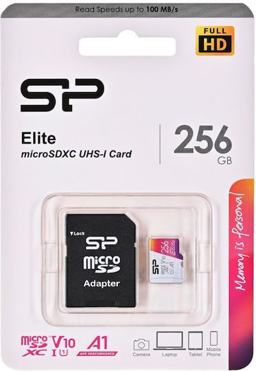 Silicon Power microSDXC 256GB U1 V10 A1 UHS-I Cu Adaptor