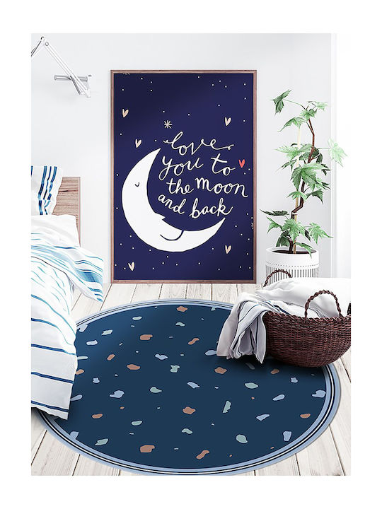 Tulup Covoare De Baie Rotund Albastru Φ120cm