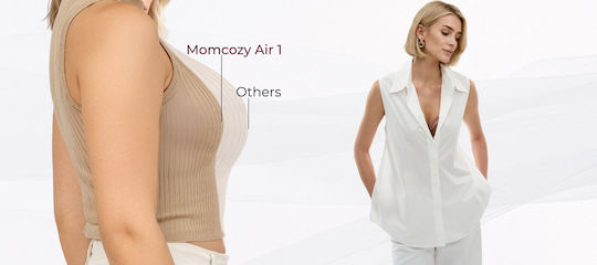 Momcozy Hands Free Ultra Slim Electric Double Breast Pump Battery BPA Free Pink 180ml