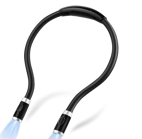 Led Reading Lamp Zola 2 Light Sources 3 Lighting Modes Neck Positioning Battery Powered 56 Cm Black