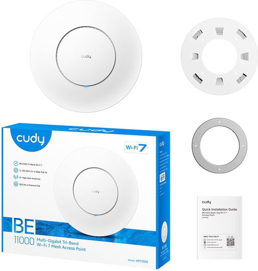Cudy BE11000 v1 WiFi Mesh Network Access Point Wi‑Fi 7 Tri Band (2.4 & 5 & 6GHz)