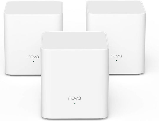 Tenda MX3 WiFi Мрежа на мрежови точки Точка за достъп Wi‑Fi 6 - Wi‑Fi 6 Двулентов (2.4 и 5GHz) в Троен комплект Бял
