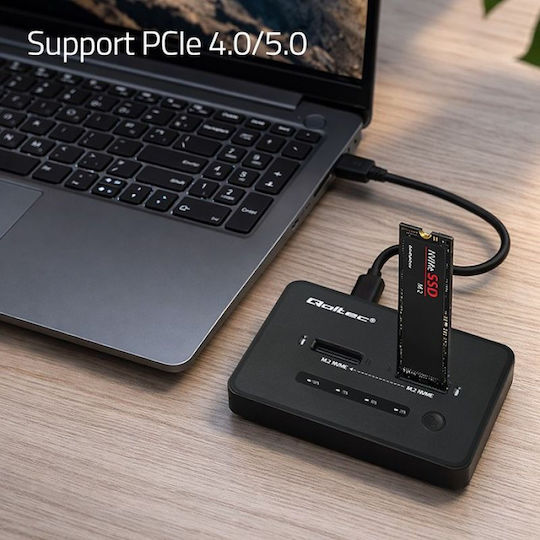 Qoltec Docking Station for PCIe Hard Disks with USB-C Connection 52366