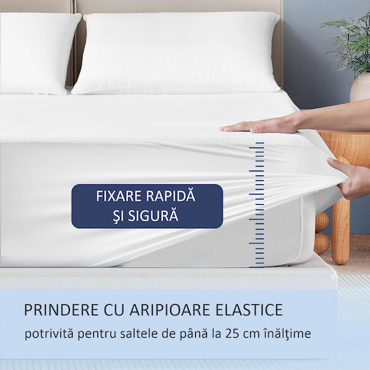 Protecție Pentru Saltea Single Waterproof Alb 70x200+25 cm