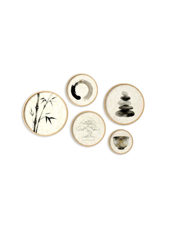 Megapap Set Wooden Wall Decor Nima 5 Pieces