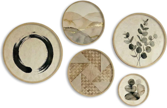 Megapap Set Decorative Wooden Signs Nima 5 Pieces