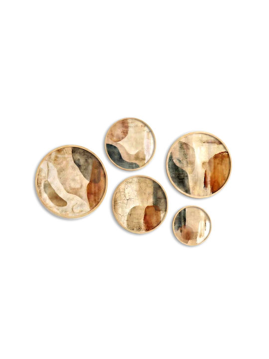 Megapap Set Plăcuțe Decorative din Lemn Nima 5 Bucăți