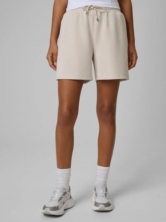 Damen Hohe Taille Shorts Beige