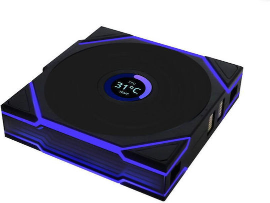 Lian Li UNI FAN TL Wireless LCD Reverse Blade Gehäuselüfter 120mm (1900rpm / 54.3cfm) mit ARGB Beleuchtung und Verbindung 4-Pin PWM / 9-polig