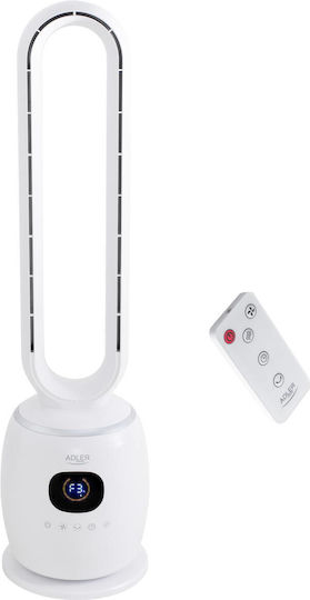 Adler Ventilator Fără Palete 60W cu Telecomandă Alb