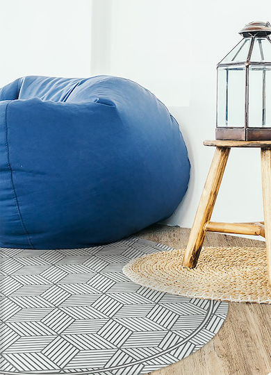 Tulup Runder Grauer Wohnzimmer Teppich Φ120cm