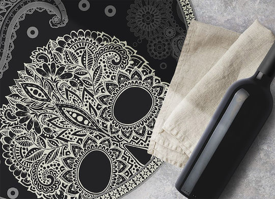 Tulup Non-Slip Round Black Rug Φ70cm