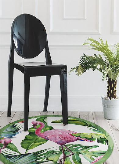 Tulup Covoraș Rotund de Bucătărie Flamingo 50cm
