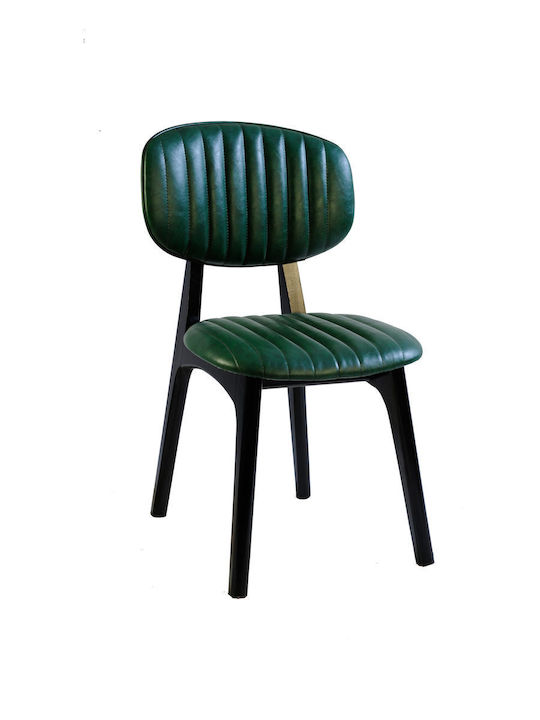 Dining Chair With Genuine Leather Black 47x47x47cm