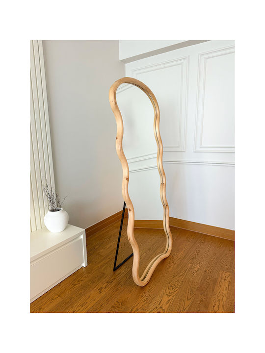 SteweHome Oval Mirror with Wooden Frame 180x80cm