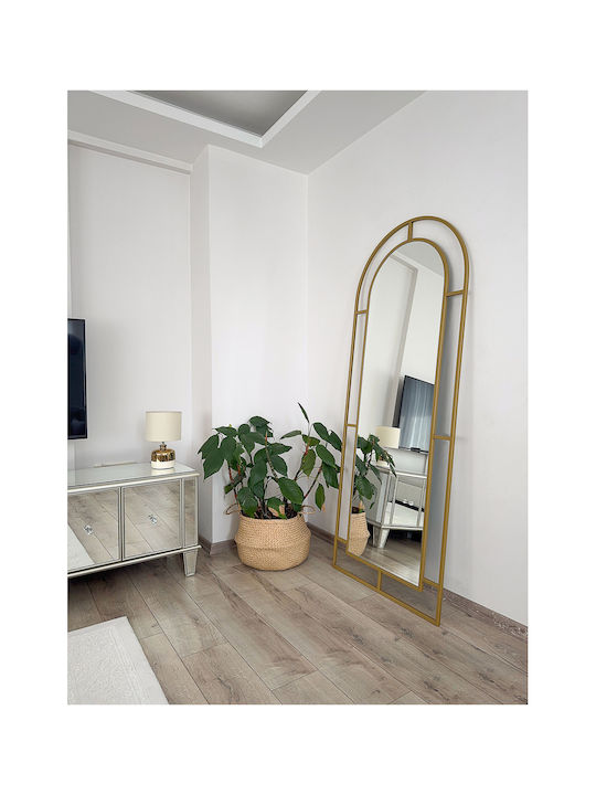 SteweHome Oval Mirror with Gold Metal Frame 180x70cm