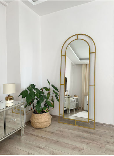 SteweHome Oval Mirror with Gold Metal Frame 180x70cm