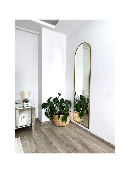 SteweHome Καθρέπτης με Χρυσό Μεταλλικό Πλαίσιο 180x60cm