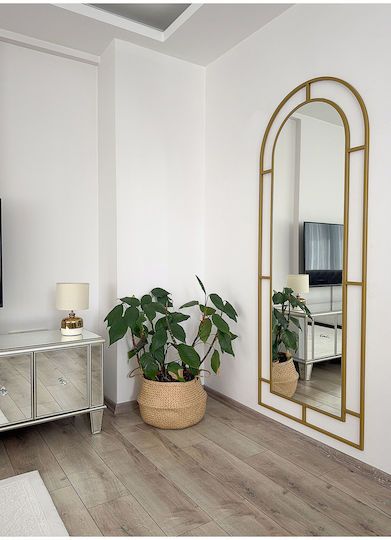 SteweHome Oval Mirror with Gold Metal Frame 180x70cm