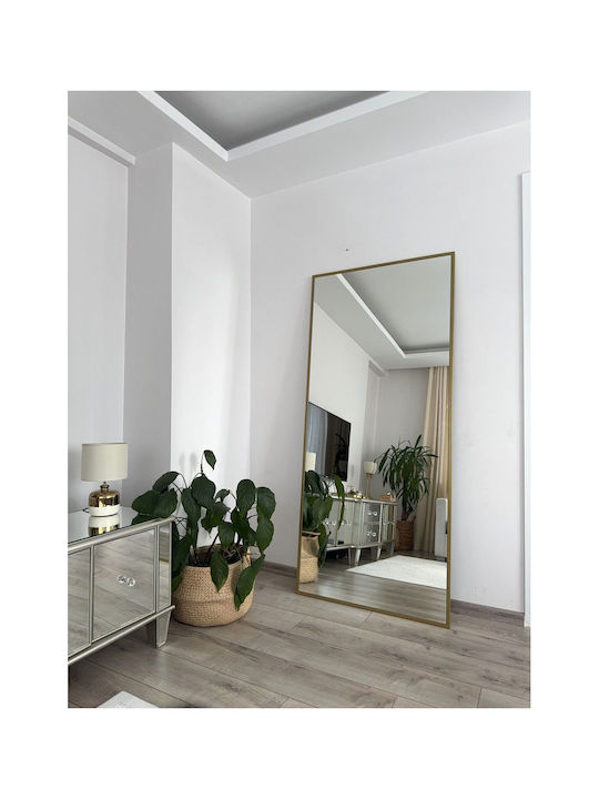 SteweHome Boden- oder Standspiegel mit Goldmetallischem Rahmen 180x80cm