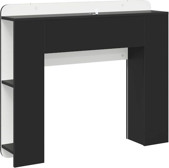 vidaXL Кафлария за легло от дърво черна 95x80см