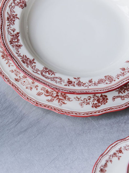 Salt & Pepper Deep Serving Plate Made of White Porcelain with a Diameter of 27cm